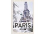 Vianmo Insegna In Legno 30X20 Cm Paris Frankreich Eiffelturm Schnee