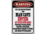 Vianmo Insegna In Legno 30X20 Cm Warning Man Cave Enter At Your Risk
