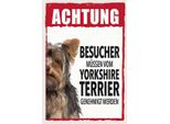Vianmo Insegna In Legno 30X20 Cm Tiere Achtung Yorkshire Terrier