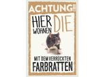 Vianmo Insegna In Legno 30X20 Cm Tiere Achtung Hier Farbratten
