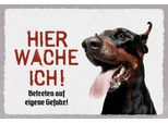 Vianmo Insegna In Legno 20X30 Cm Doberman Hier Wache Eigene Gefahr