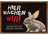 Vianmo Insegna In Legno 20X30 Cm Tiere Hase Hier Wachen Wir