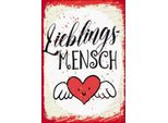Vianmo Insegna In Legno 30X20 Cm Lieblingsmensch Herz Engel