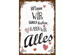 Vianmo Insegna In Legno 30X20 Cm Wenn Wir Uns Haben, Haben Alles