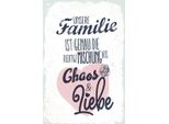 Vianmo Insegna In Legno 30X20 Cm Unsere Familie Chaos Liebe Herz
