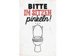 Vianmo Insegna In Legno 30X20 Cm Lustig Im Sitzen Pinkeln