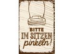 Vianmo Insegna In Legno 30X20 Cm Lustig Bitte Im Sitzen Pinkeln