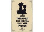 Vianmo Insegna In Legno 30X20 Cm Tiere Mein Therapeut Hat 4 Pfoten