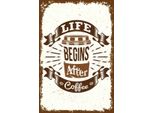 Vianmo Insegna In Legno 30X20 Cm Life Begins After Coffee