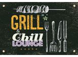 Vianmo Insegna In Legno 20X30 Cm Grill & Chill Fleisch Grillen