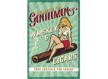 Vianmo Insegna In Legno 30X20 Cm Pinup Exlusive Gentleman Whiskey