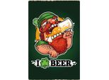 Vianmo Insegna In Legno 30X20 Cm I Love Beer Bier