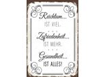 Vianmo Insegna In Legno 30X20 Cm Reichtum Viel Zufriedenheit Mehr