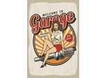 Vianmo Insegna In Legno 30X20 Cm Pinup Welcome To Garage Mechanic On