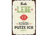 Vianmo Insegna In Legno 30X20 Cm Heute Lebe Ich Morgen Putze Ich