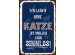 Vianmo Insegna In Legno 30X20 Cm Katze Leben Ohne MöGlich Aber