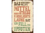 Vianmo Insegna In Legno 30X20 Cm Tiere Mittel Gegen Stress 4 Pfoten