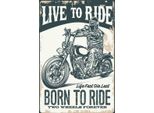 Vianmo Insegna In Legno 30X20 Cm Biker Motorrad Born To Ride