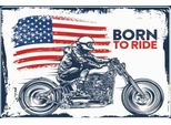 Vianmo Insegna In Legno 20X30 Cm Biker Born To Ride Usa Motorcycle