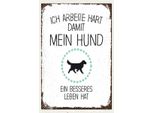 Vianmo Insegna In Legno 30X20 Cm Hund Ich Arbeite Hart Damit Mein