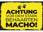 Vianmo Insegna In Legno 20X30 Cm Achtung Vor Stark Behaarten Macho
