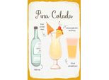 Vianmo Insegna In Legno 30X20 Cm Pina Colada Cocktail Recipe
