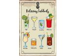 Vianmo Insegna In Legno 30X20 Cm Cocktails Mojito Martini Margarita