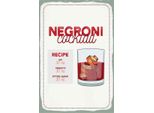 Vianmo Insegna In Legno 30X20 Cm Negron Cocktail Recipe Gin