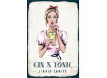 Vianmo Insegna In Legno 30X20 Cm Gin & Tonic Liquid Sanity