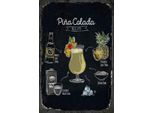 Vianmo Insegna In Legno 30X20 Cm Pina Colada Coktail Recipe