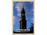 Vianmo Insegna In Legno 30X20 Cm Hamburg St. Michaelis Michael