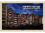 Vianmo Insegna In Legno 20X30 Cm Hamburg DeichstraßE Flusse