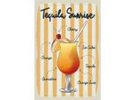 Vianmo Insegna In Legno 30X20 Cm Tequila Sunrise Cherry Orange