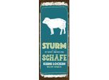 Vianmo Insegna In Legno 27X10 Cm Sturm Wenn Schafe Keine Locken