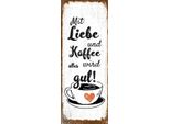 Vianmo Insegna In Legno 27X10 Cm Mit Liebe Und Kaffee Alles Gut