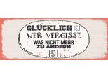 Vianmo Insegna In Legno 10X27 Cm GlüCklich Wer Vergisst
