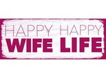 Vianmo Insegna In Legno 10X27 Cm Frau Happy Wife Happy Life