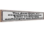 Vianmo Insegna In Legno 10X46 Cm Ende Der ReguläRen Arbeitszeit
