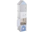 Scatole Per Bambini "Colonne"" - Grigio E Blu 34 × 139 Cm - Atmosphera CréAteur D'intéRieur"