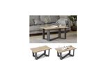 Vicco Couchtisch Sofatisch Beistelltisch Arne Baumkante Goldkraft/Anthrazit