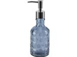 Dispenser Di Sapone Spirella "Carlita"" Dispenser Di Sapone Liquido In Vetro 300Ml Blu"