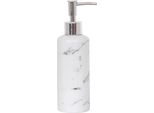 Msv Dispenser Per Sapone "Toscana"" Dispenser Per Sapone Liquido, Capacità 6 X 6 X 19 Cm - Marmo Bianco"