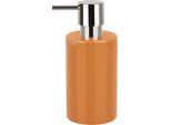 Distributore Di Sapone Spirella "Tube"" | Con Pompa | Distributore Di Sapone Liquido | Porcellana | 300Ml | Resistente E Robusto | Arancione"