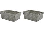 Msv Cestino Portaoggetti 19X14X8 Cm Taupe Set Di 2