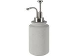 Dispenser Di Sapone Spirella "Cement"" | Con Pompa In Acciaio Inox | Dispenser Di Sapone Liquido | Ceramica | 300Ml | Resistente E Robusto | Grigio"