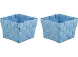 Msv Cestino Portaoggetti Blu Pastello Set Di 2