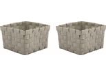 Msv Cestino Portaoggetti Taupe 14X14 Set Di 2