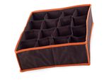 Verk 01620_BR Organizzatore Per Cassetti Della Biancheria Con 16 Scomparti, Marrone Scuro