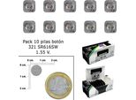 Maxell 10X 321 Orologio Cella A Bottone In Ossido D'argento SR616SW 1,55 V 1 Blister 18292800