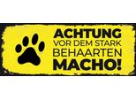 Vianmo Insegna In Legno 10X27 Cm Achtung Vor Stark Behaarten Macho